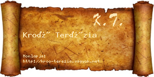 Kroó Terézia névjegykártya